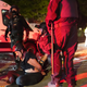 Portland police officers arrest a protester after dispersing a crowd of about 200 people from in front of the Multnomah County Sheriff’s Office on August. 1 in Portland, Oregon.